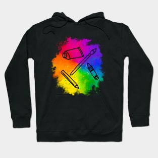 Colorful Art Supplies Hoodie